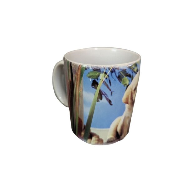 Golden Retriever puppy dog mug cup   blue white 10 OZ - Picture 6 of 9